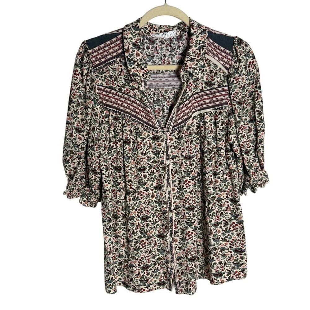 Ba&shβMel Button Down Shirt Top Women's Sz. S - Picture 6 of 9
